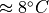 \approx 8 ^\circ C